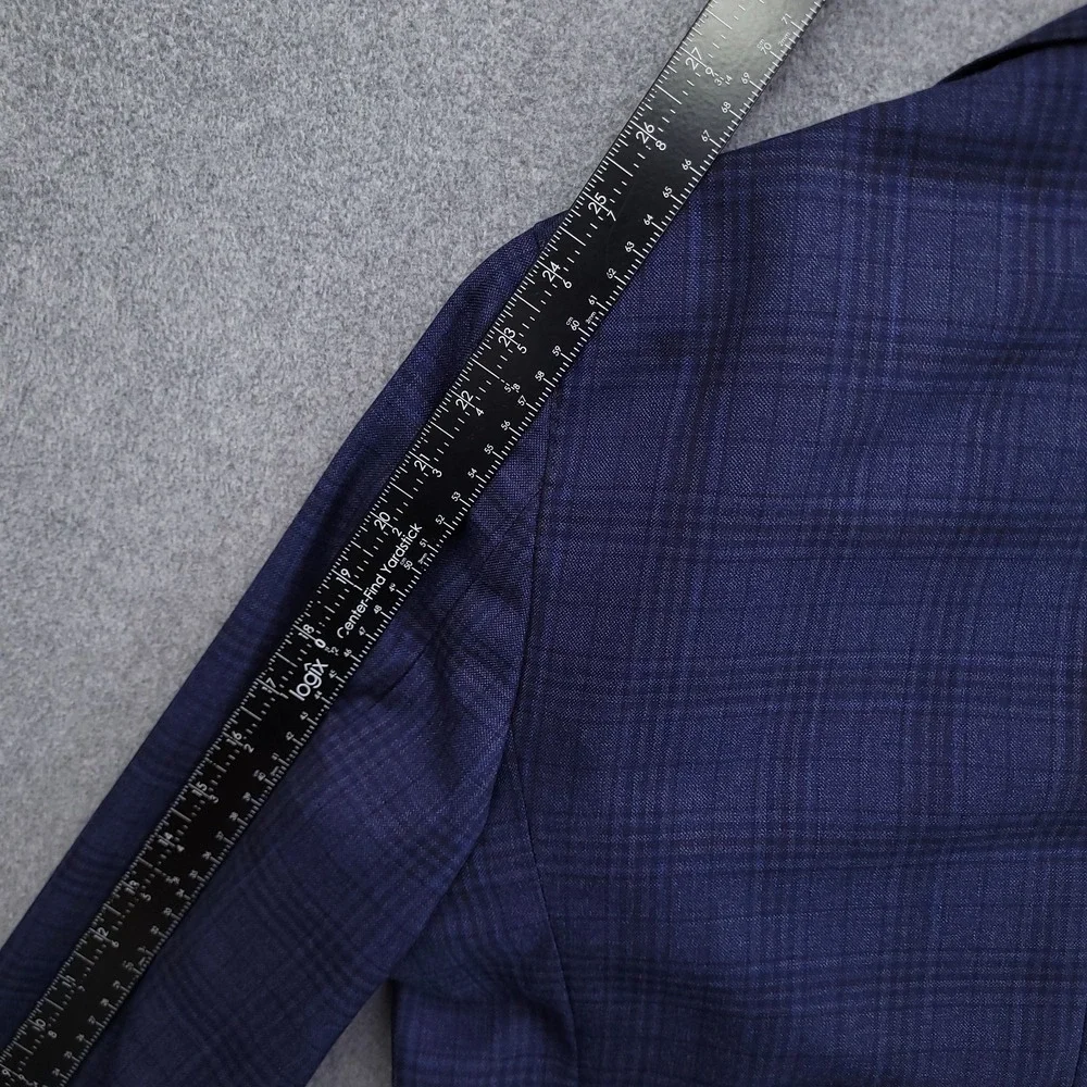 Jos A Bank Reserve Blazer Mens 42R Blue Plaid Lanificio Di Pray 130s Wool Jacket
